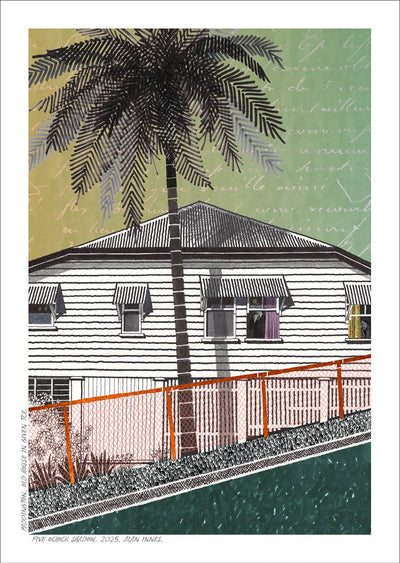 Jumbo A4 Card Brisbane (various illustrations) Cards Alan Innes Paddington. Old House in Given Tce. 