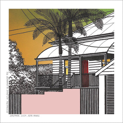 Jumbo Card Brisbane Cards Alan Innes Paddington. Old House in Enoggera Terrace. 