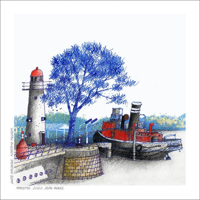 Jumbo Card Brisbane Cards Alan Innes South Brisbane. Maritime Museum. 