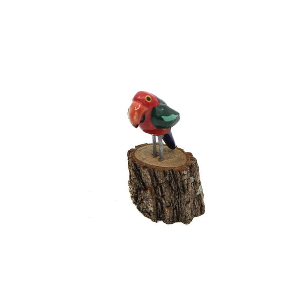 Mini-Bird Series Ceramics Green Bird Ceramics King Parrot 