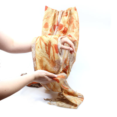 Australian Plant Dyed Shawl Textiles & Fibre Art BirdTribe Wearable Art (Nina Lavarini Dawson) 