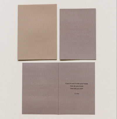Braille Cards Cards Onegirlstudio T.S. Eliot Quote 