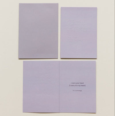 Braille Cards Cards Onegirlstudio E.E. Cummings Quote 