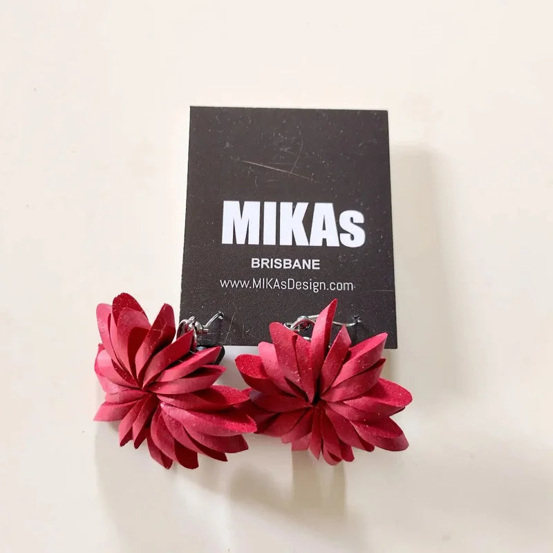 'Wheel' Earring - Black / Red Jewellery MIKAs 