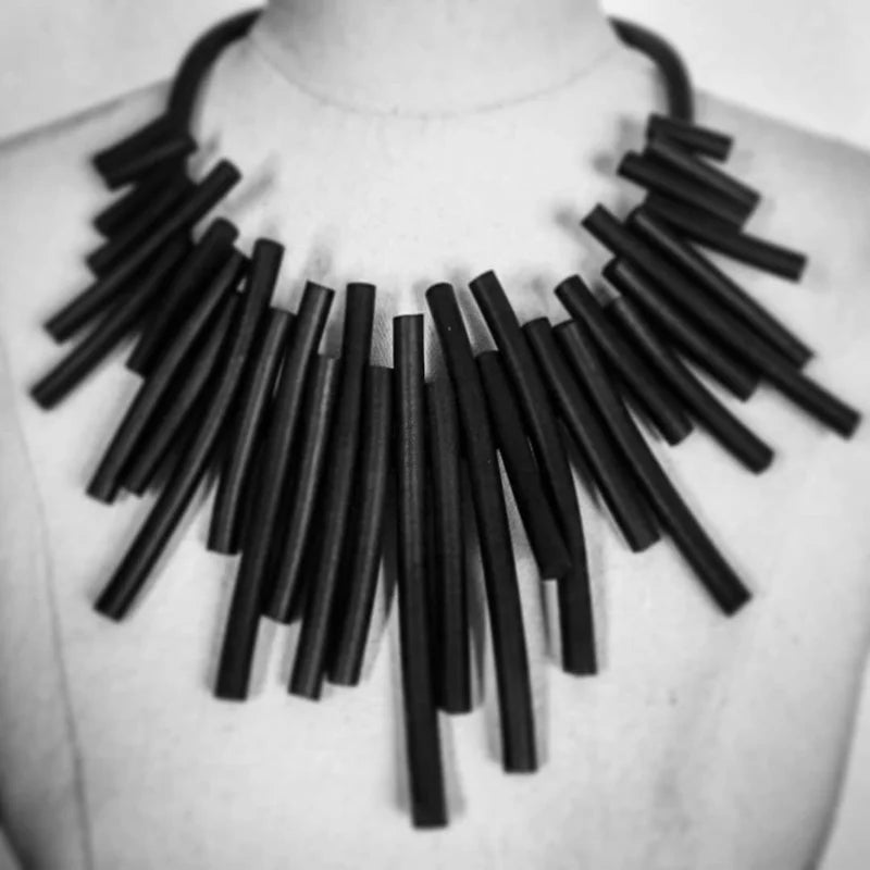 'Bars' Necklace - Black Jewellery MIKAs 