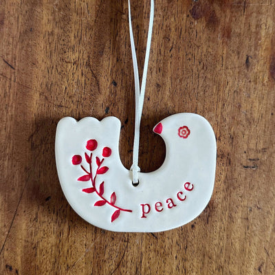 Ceramic Ornament - Christmas Series Ceramics paper boat press peace birds 
