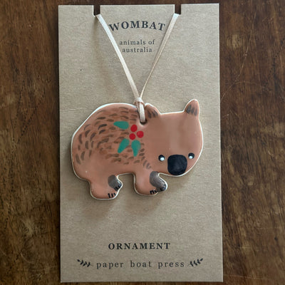 Ceramic Ornament - Australian Series Ceramics paper boat press Wombat 