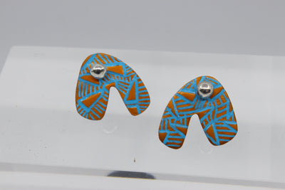 Arch Stud Earrings Jewellery Katie Stormonth Blue 