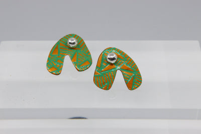 Arch Stud Earrings Jewellery Katie Stormonth Green 