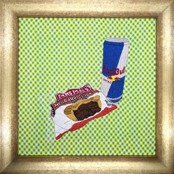 Tradies Picnic (on gingham) Textiles & Fibre Art Regi Cherini 