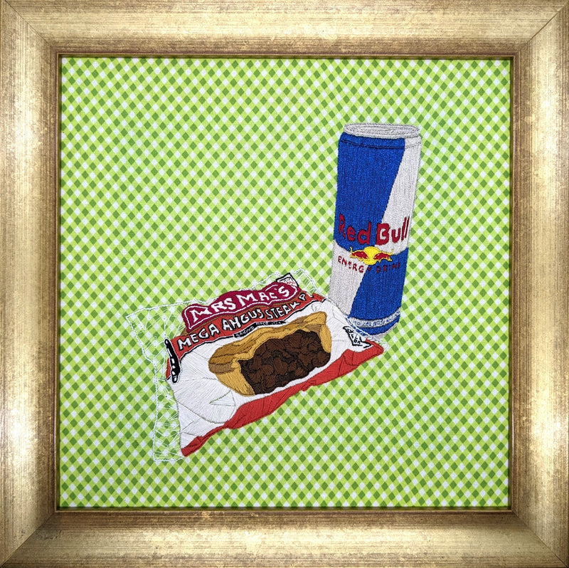 Tradies Picnic (on gingham) Textiles & Fibre Art Regi Cherini 