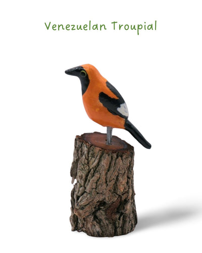 Mini-Bird Series Ceramics Green Bird Ceramics Venezuelan Troupail 