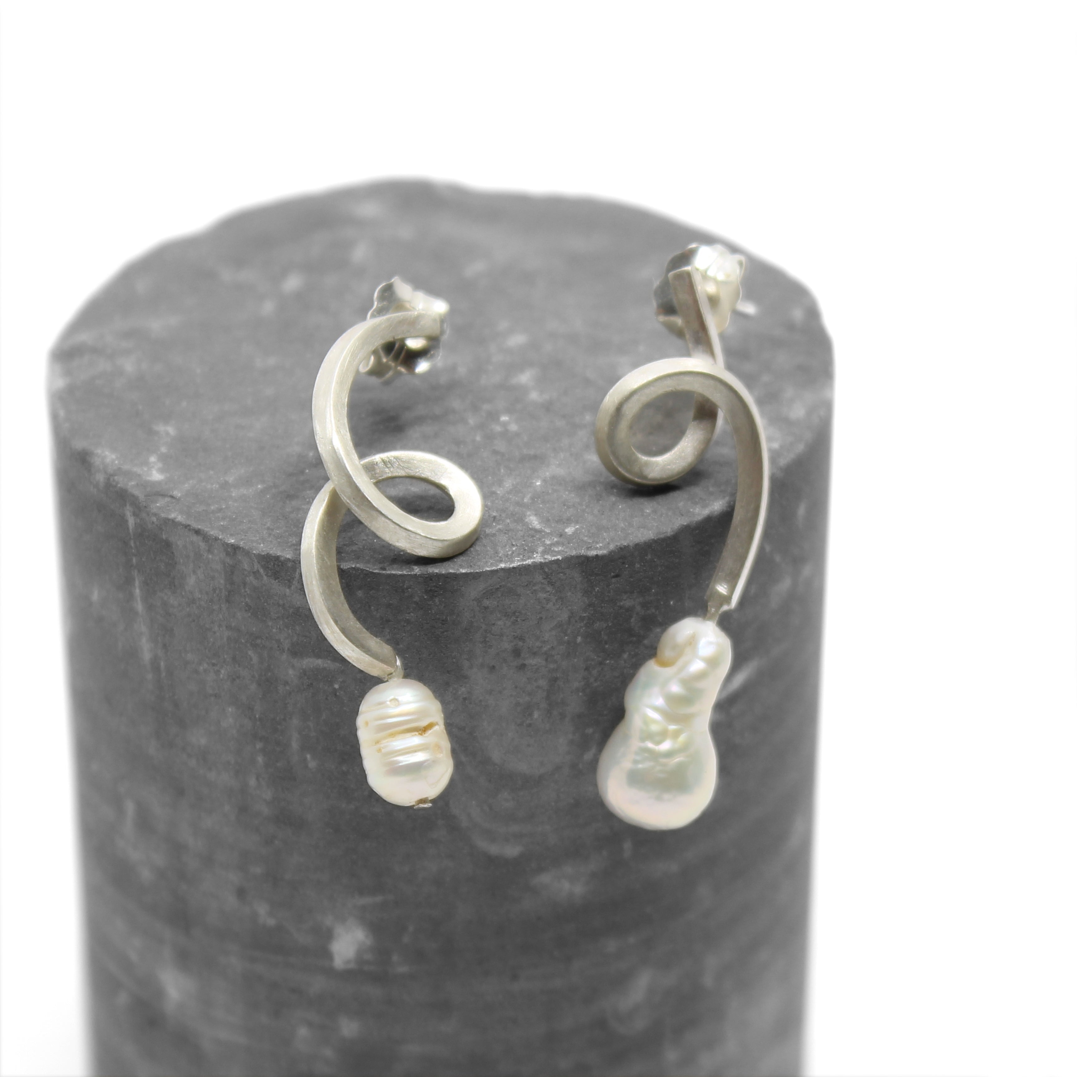 The swirl pearl earrings Jewellery Ella Christine Designs 