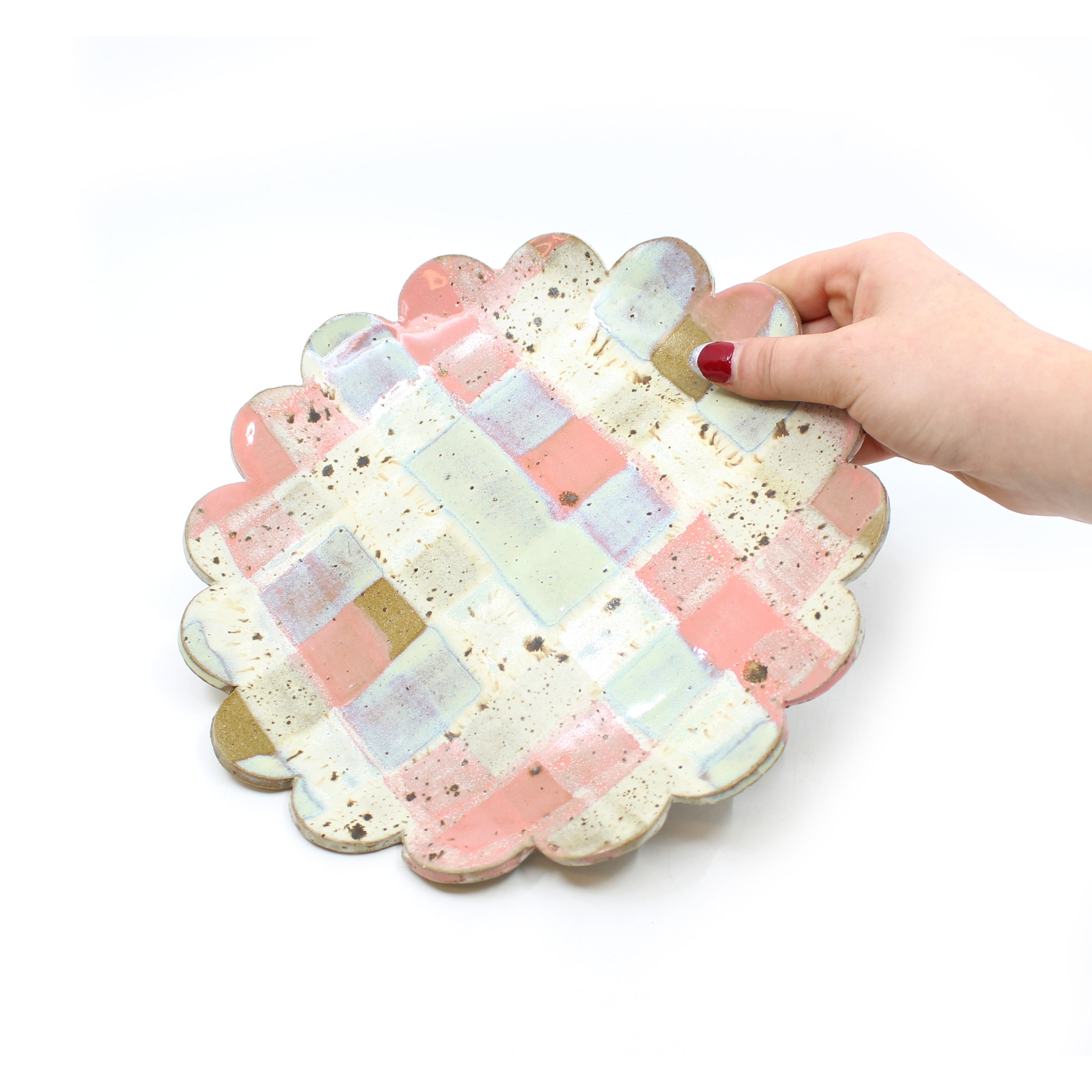 Flower Gingham Plates