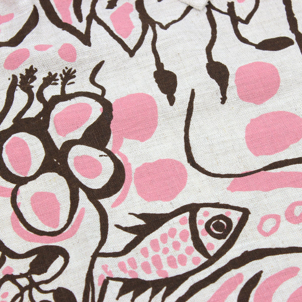 Hope Vale Tea Towels Textiles & Fibre Art Hope Vale Art & Culture Centre Grace Rosendale - Seed Pods (Mustard / Black) 