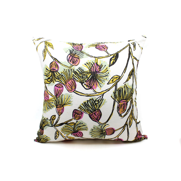 Hope Vale Cushion Covers Textiles & Fibre Art Hope Vale Art & Culture Centre Dora Deemal - 'Babatha' Gumnut (Pink / Mint Green) 