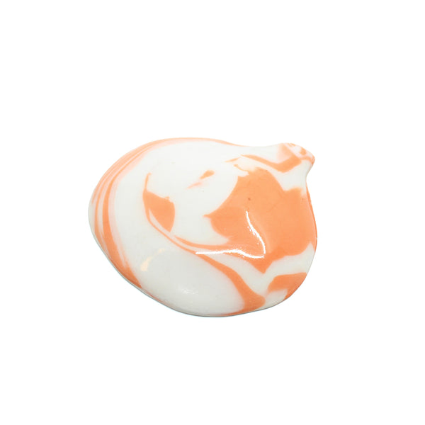 Orange marbled disc Ceramics Minqi Gu 