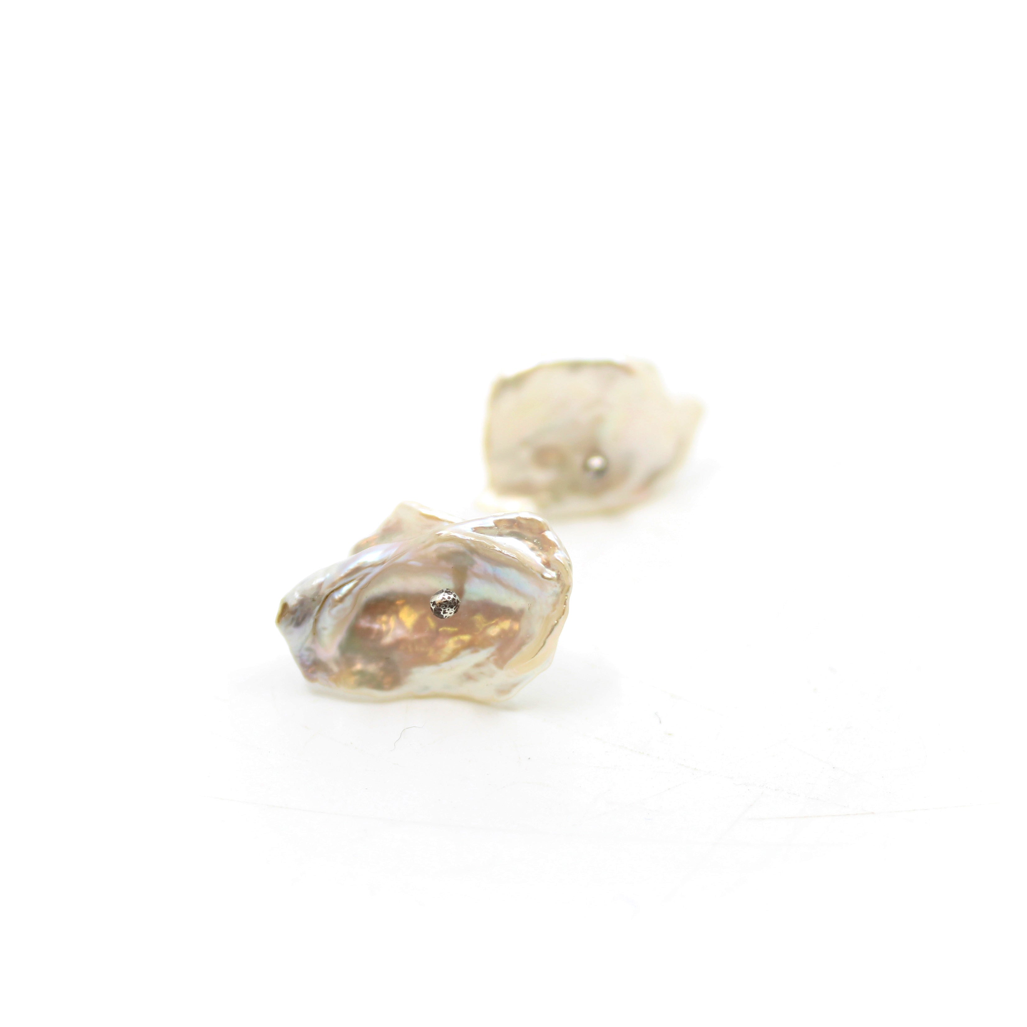 Cornflake Keshi Pearl Studs