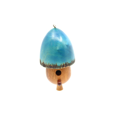 Wooden Christmas Ornament Wood Peter Wyer Teal and brown 