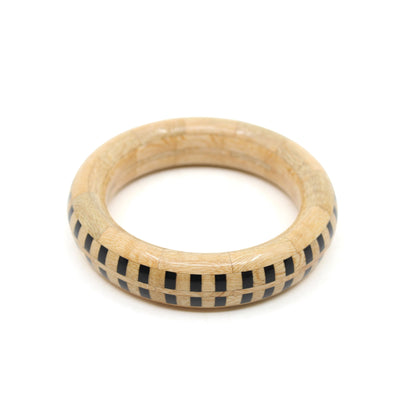 Segmented Turned Bangle - Large Wood Rod Childs #5 Jacaranda + Ebony 