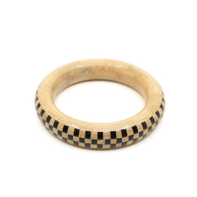 Segmented Turned Bangle - Large Wood Rod Childs #4 Jacaranda + Ebony 