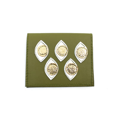 Card Wallet Textiles & Fibre Art Kimi Schieren Eyes-olive 