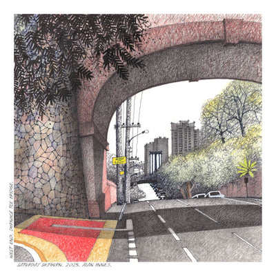 Greeting Card Square Cards Alan Innes West End. Dornoch Tce Bridge. 