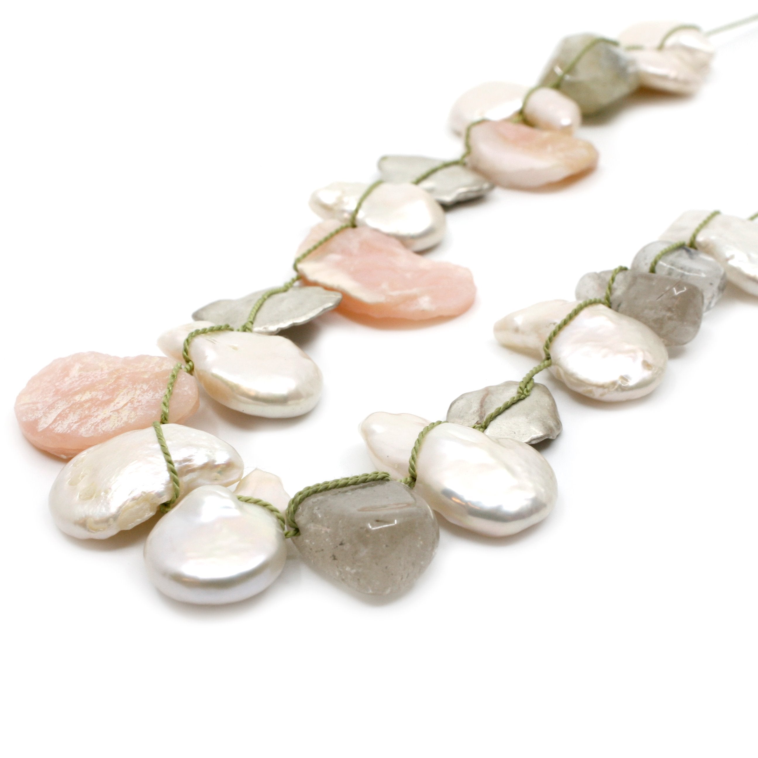 Silk, Pearl, and Stone Necklace Necklaces Mary Odorcic 