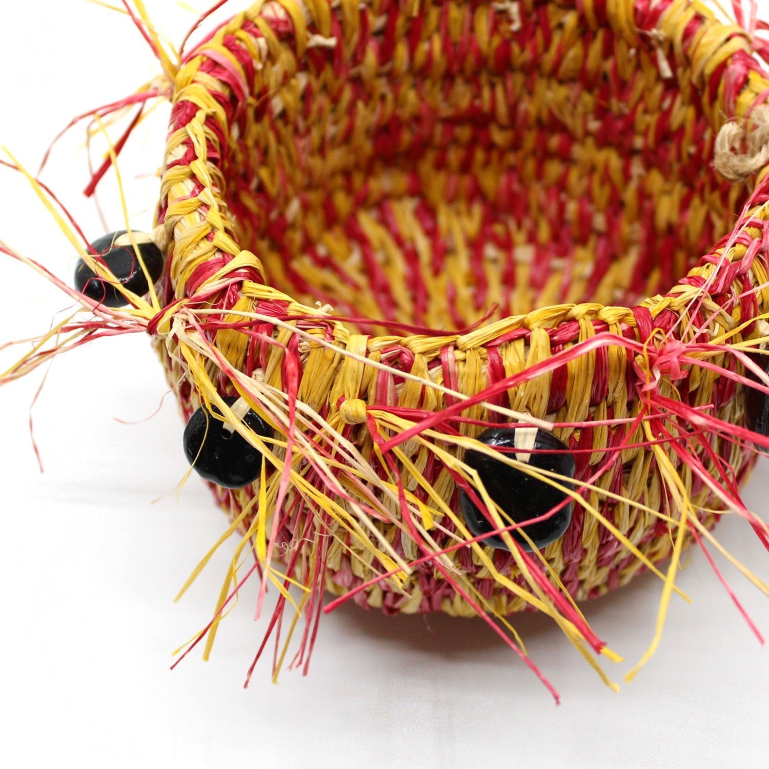 Basket in Reds and Yellows Fibre Art MOA ARTS 